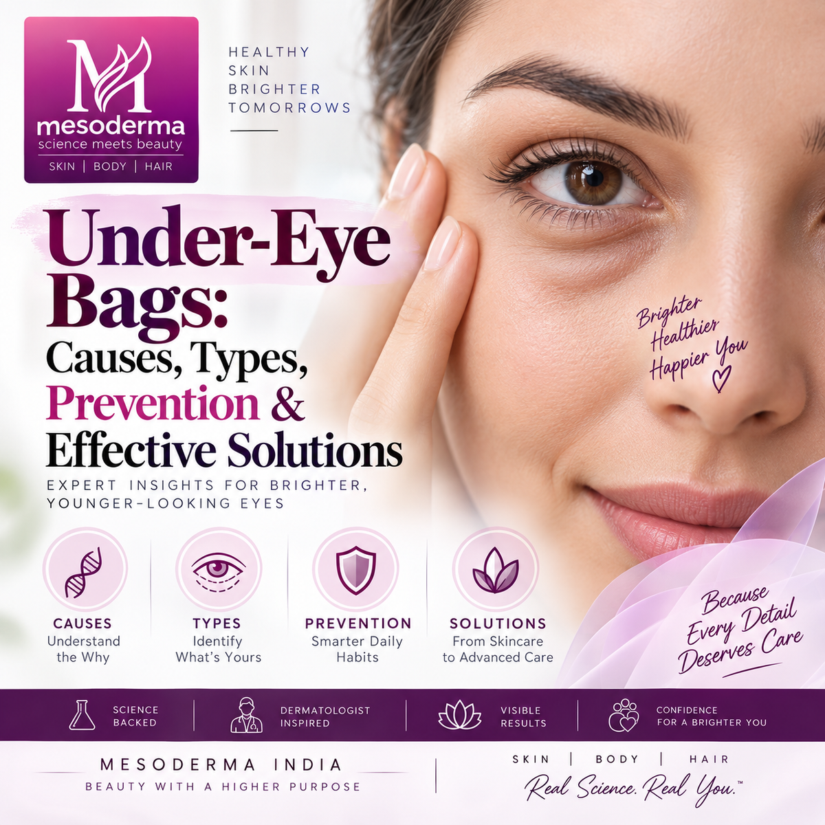 Under-Eye Bags: Causes, Types, Prevention & Effective Solutions